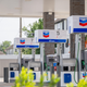A gas station sits empty in Houston, Texas.